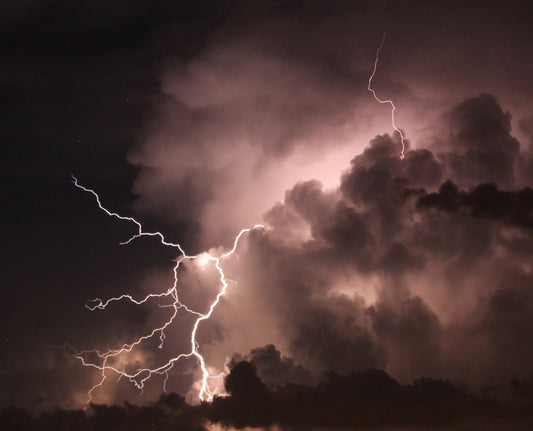 dark clouds with lightning
